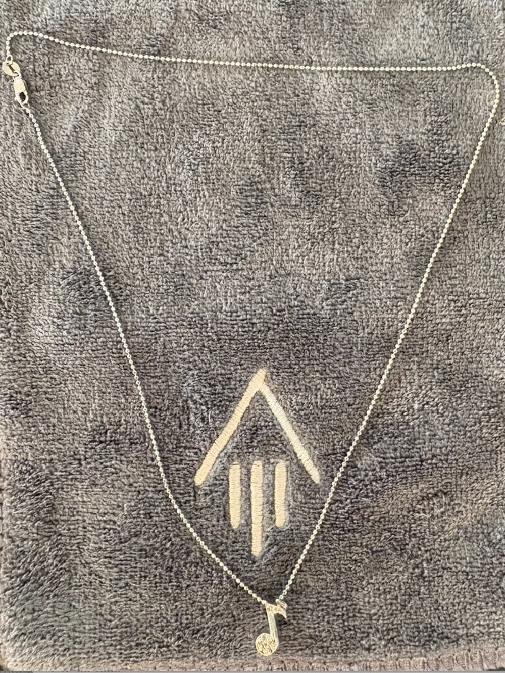 Alex Woo 14K White Gold Music Note Necklace — Vintage / Discontinued